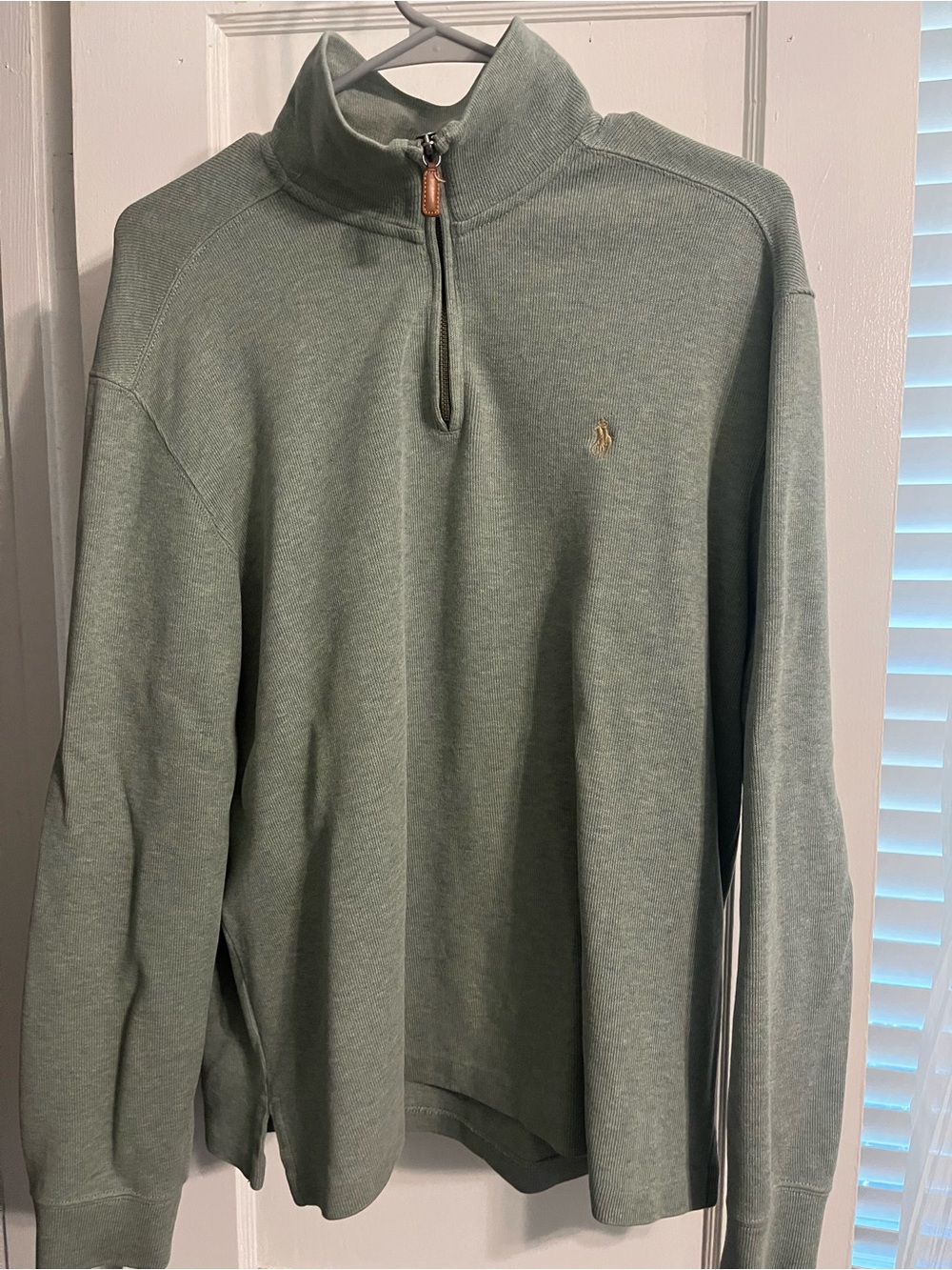 Ralph Lauren Men’s Sage Green Half-Zip Pullover Sweater